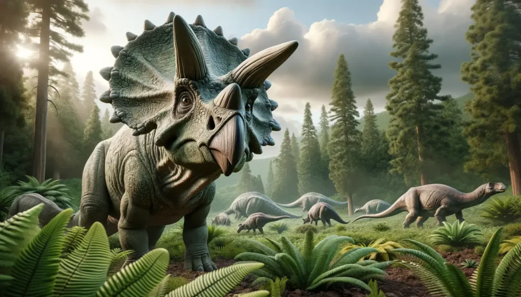 Photo of Avaceratops in natural Cretaceous setting.