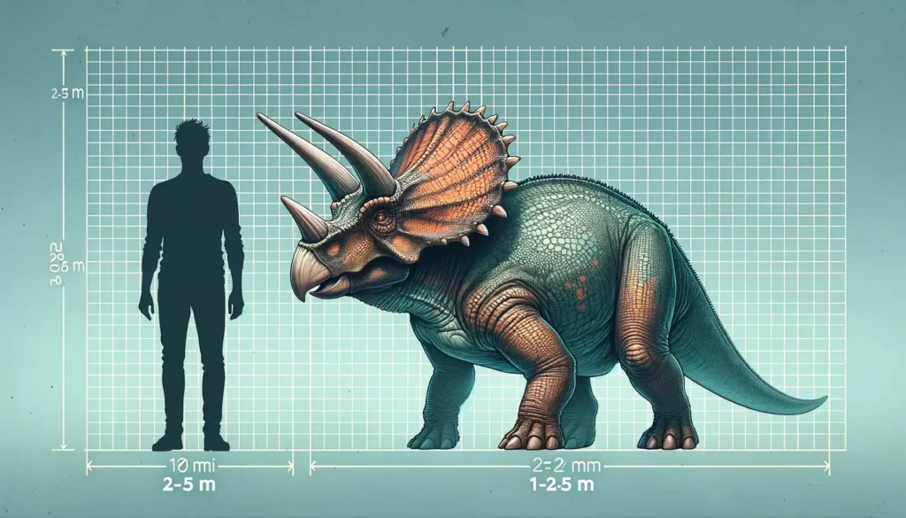 Infographic comparing Avaceratops size with a human silhouette.