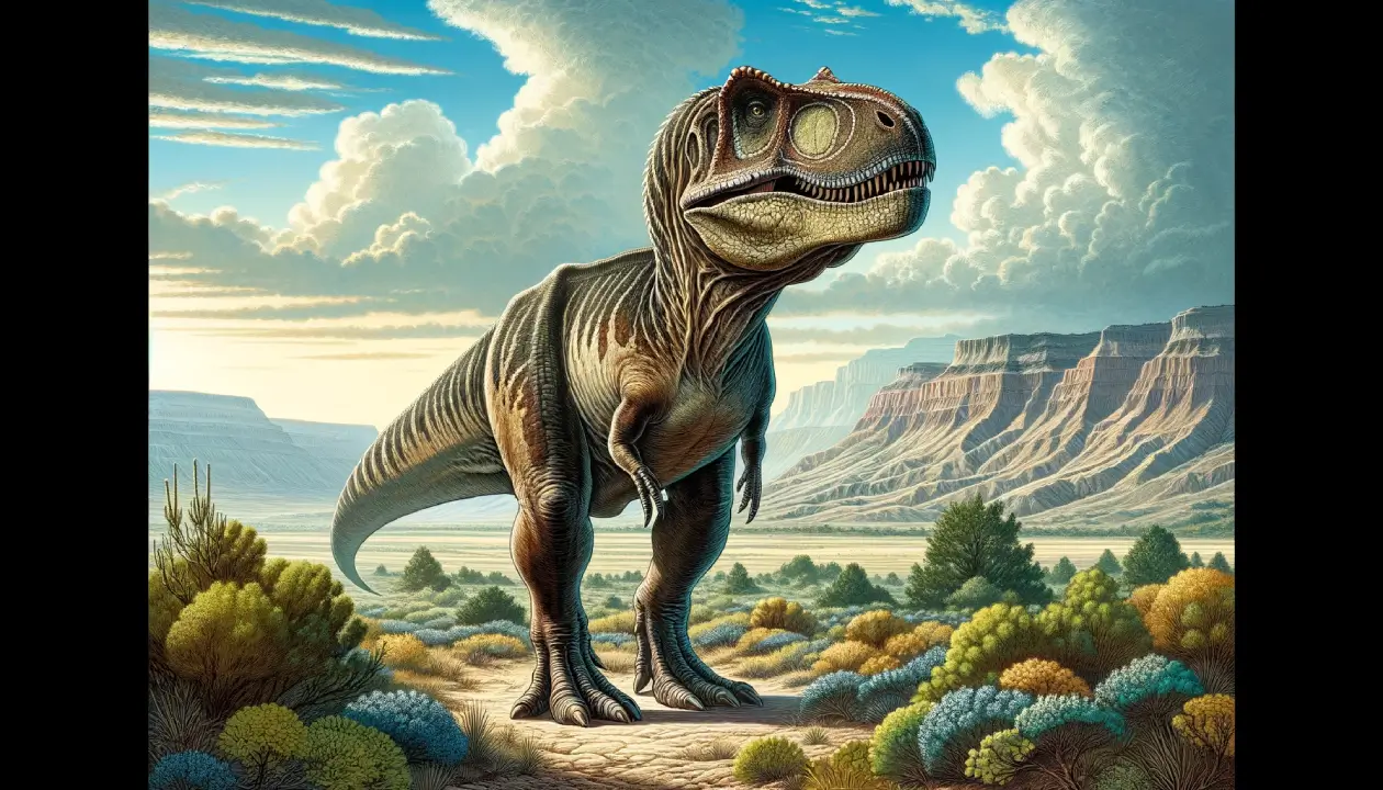 Illustration of a possible Tyrannosaurus mcraeensis in New Mexico.
