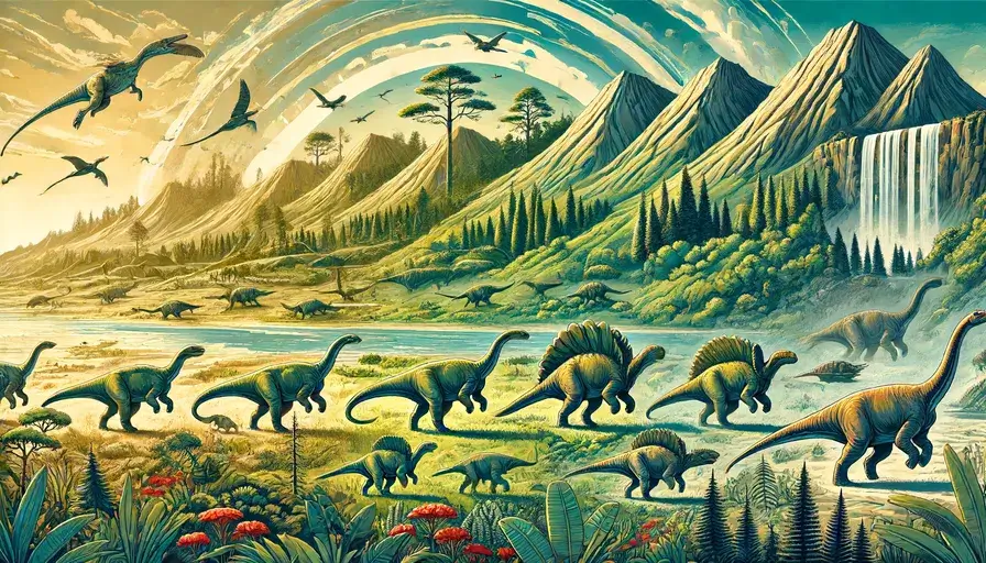 Mesozoic landscape changing over 186 million years