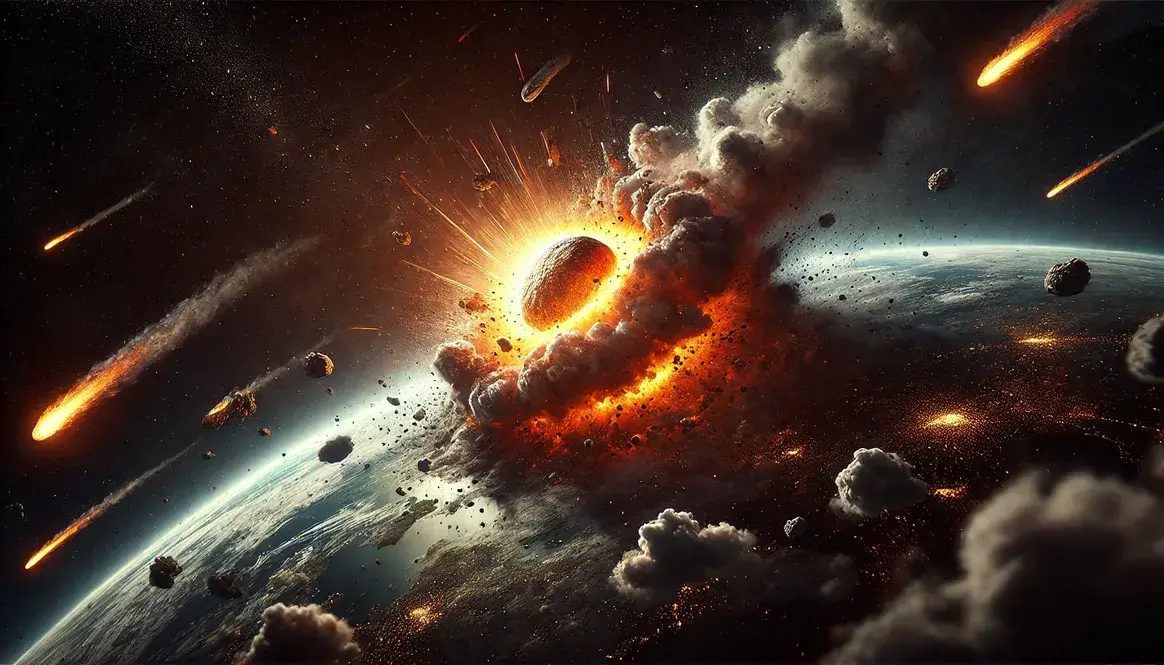 Asteroid impact causing fiery explosion and debris during Cretaceous-Paleogene Extinction Event explained